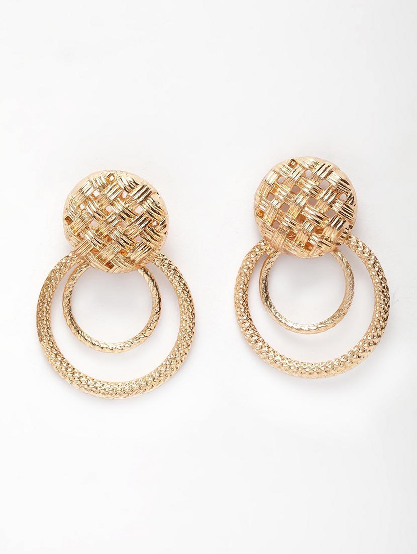gold metal drop earring - 17289416 - Zoom Image - 2