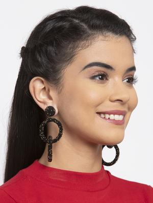 black metal drop earring - 17289426 - Standard Image - 4