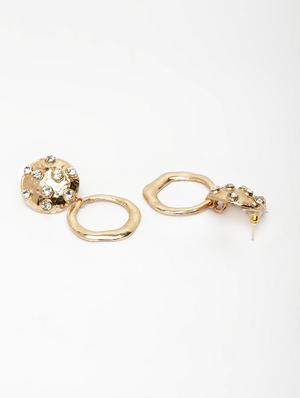 gold metal drop earring - 17289431 - Standard Image - 3
