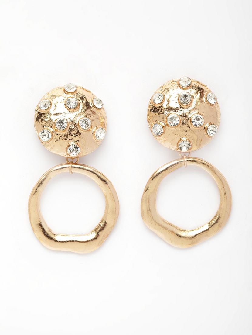 gold metal drop earring - 17289431 - Zoom Image - 2