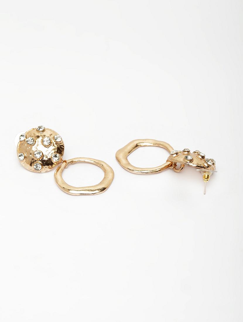 gold metal drop earring - 17289431 - Zoom Image - 3