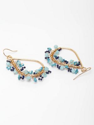 blue metal drop earring - 17289441 - Standard Image - 3