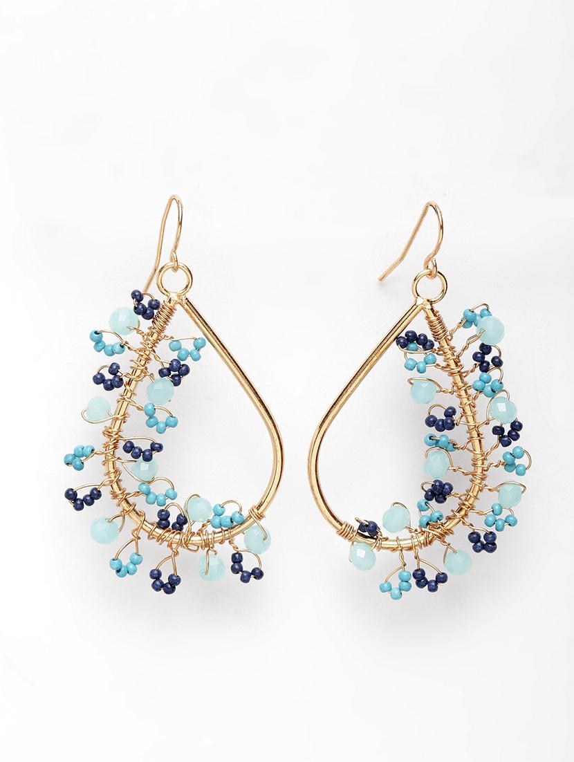 blue metal drop earring - 17289441 - Zoom Image - 2