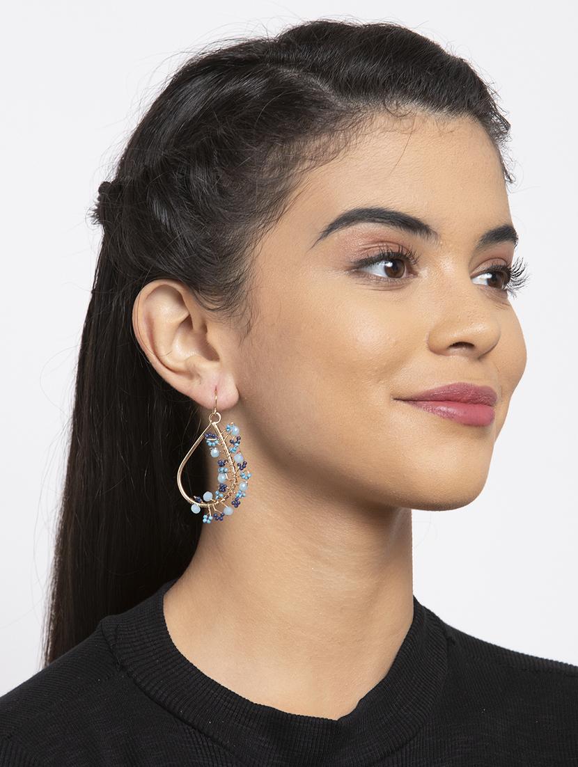 blue metal drop earring - 17289441 - Zoom Image - 4