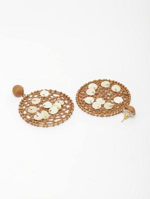 beige metal drop earring - 17289447 - Standard Image - 3