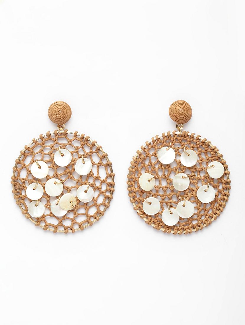 beige metal drop earring - 17289447 - Zoom Image - 2