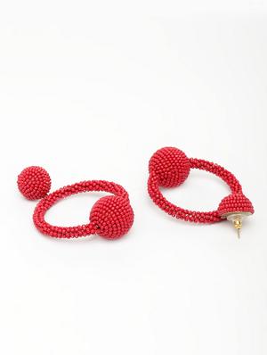 red metal drop earring - 17289452 - Standard Image - 3