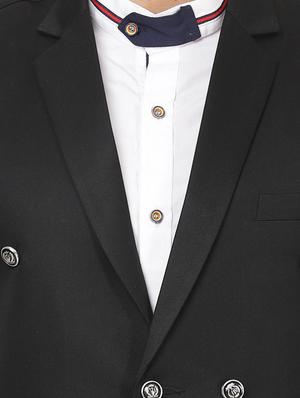 black solid double breasted waist coat - 17289456 - Standard Image - 5