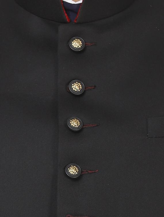 black solid nehru jacket - 17289457 - Zoom Image - 6