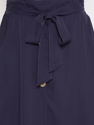 tie up waist skirt with solid top set - 17289627 - Standard Image - 5