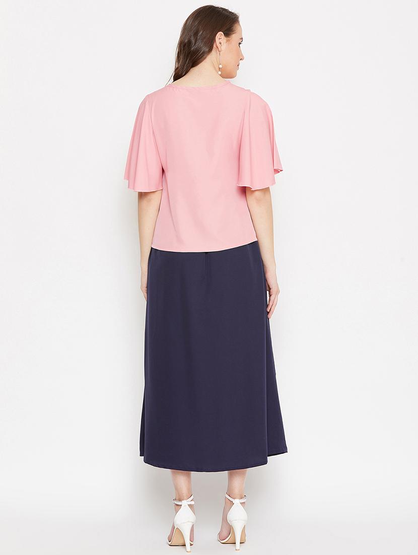 tie up waist skirt with solid top set - 17289627 - Zoom Image - 3