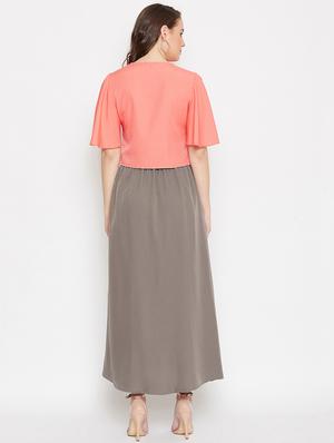 tie up waist skirt with solid top set - 17289634 - Standard Image - 3