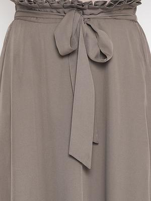 tie up waist skirt with solid top set - 17289634 - Standard Image - 5