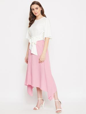 tie front top with asymmetric skirt - 17289647 - Standard Image - 2
