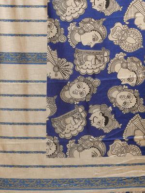 kalamkari chanderi saree with blouse - 17289840 - Standard Image - 4