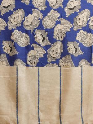 kalamkari chanderi saree with blouse - 17289840 - Standard Image - 5