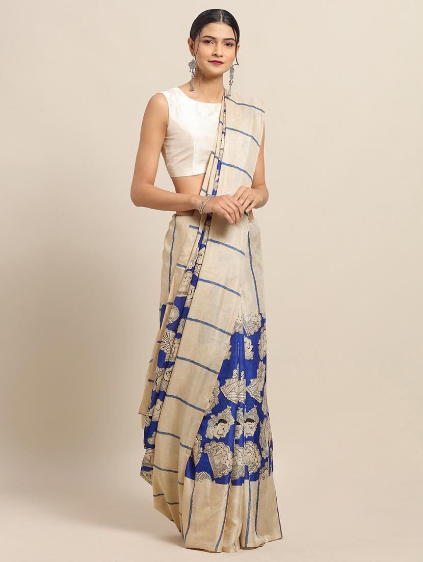 kalamkari chanderi saree with blouse - 17289840 - Zoom Image - 1