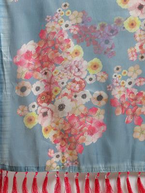 floral maheshwari saree with blouse - 17289851 - Standard Image - 5
