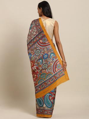 kalamkari chanderi saree with blouse - 17289878 - Standard Image - 2