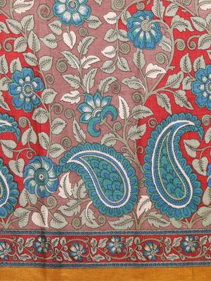 kalamkari chanderi saree with blouse - 17289878 - Standard Image - 4