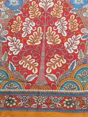 kalamkari chanderi saree with blouse - 17289878 - Standard Image - 5