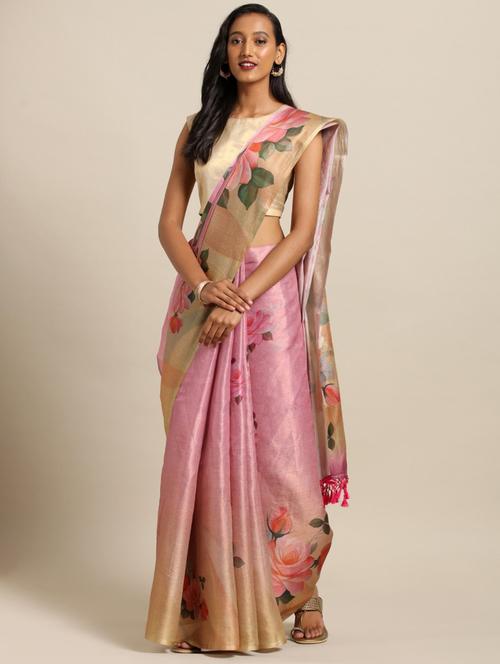 floral maheshwari saree with blouse - 17289905 - Standard Image - 1