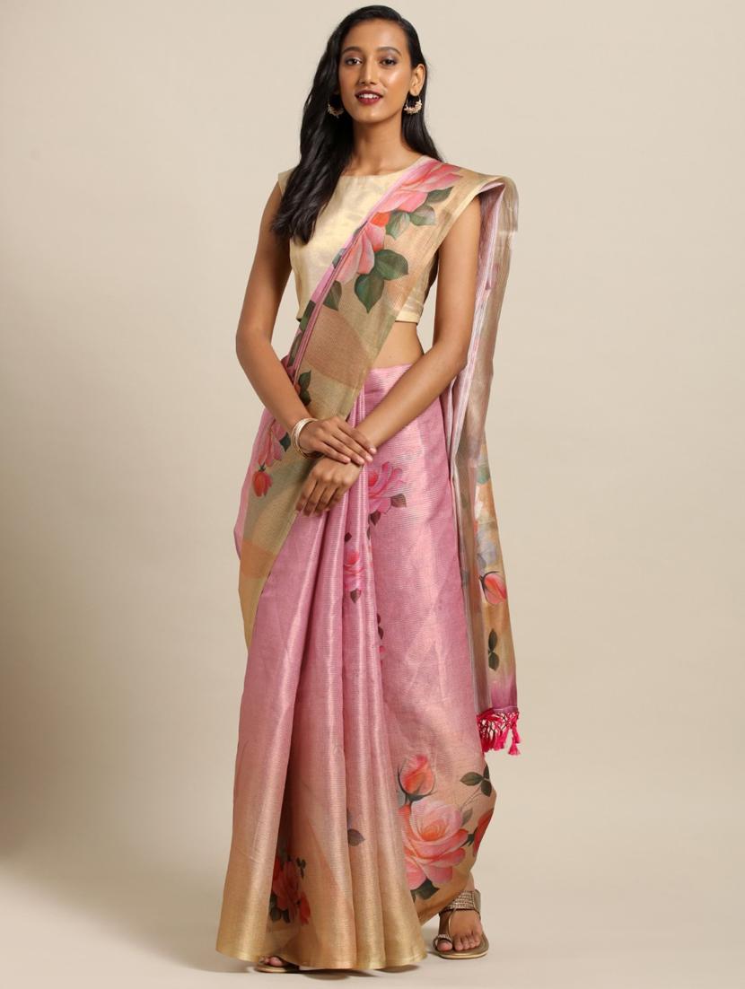 floral maheshwari saree with blouse - 17289905 - Zoom Image - 1