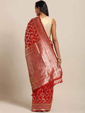 self design banarasi saree with blouse - 17289912 - Standard Image - 2
