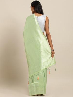 solid baluchari saree with blouse - 17289954 - Standard Image - 2