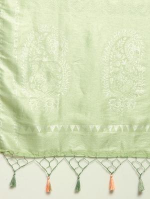 solid baluchari saree with blouse - 17289954 - Standard Image - 4