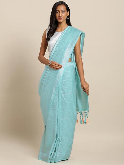 solid baluchari saree with blouse - 17289956 - Standard Image - 1