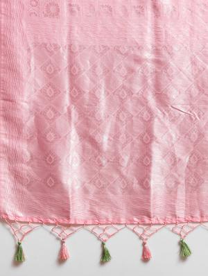solid baluchari saree with blouse - 17289957 - Standard Image - 5