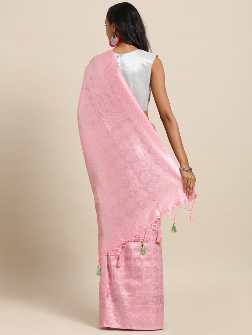 solid baluchari saree with blouse - 17289957 - Zoom Image - 2