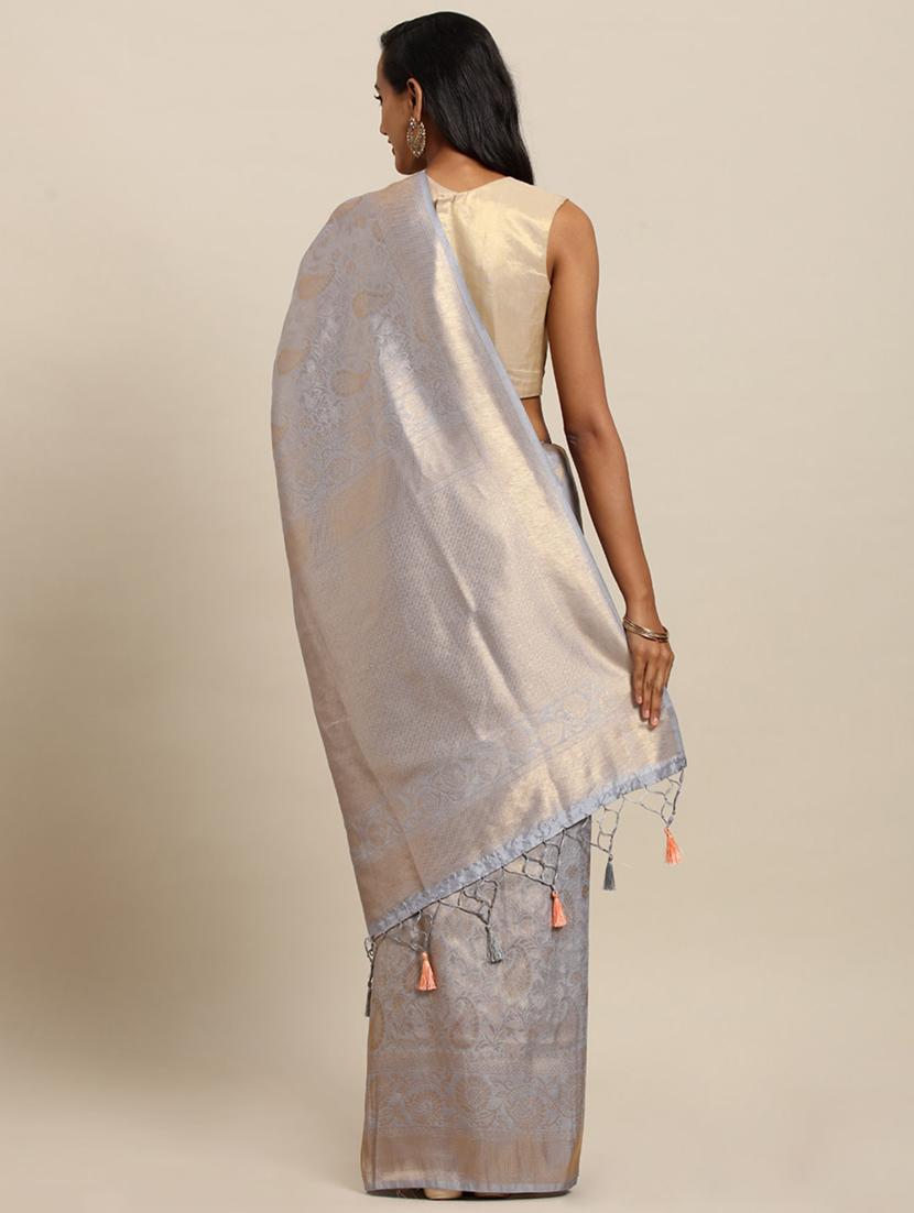 pastel baluchari saree with blouse - 17289967 - Zoom Image - 2