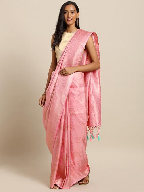 solid baluchari saree with blouse - 17289969 - Standard Image - 1
