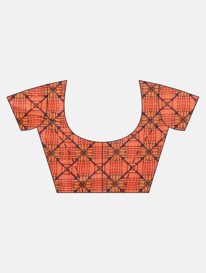 tie & die printed saree with blouse - 17289981 - Standard Image - 3