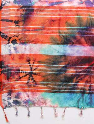 tie & die printed saree with blouse - 17289981 - Standard Image - 5