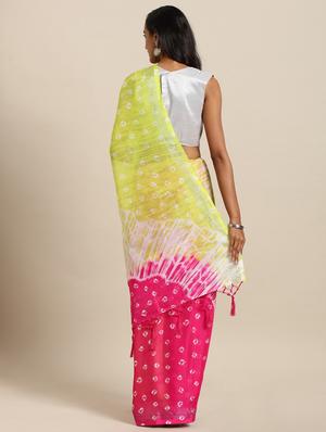 bandhani printed saree with blouse - 17289990 - Standard Image - 2