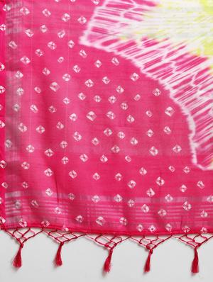 bandhani printed saree with blouse - 17289990 - Standard Image - 5