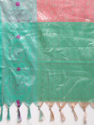 floral kanjivaram saree with blouse - 17290021 - Standard Image - 6