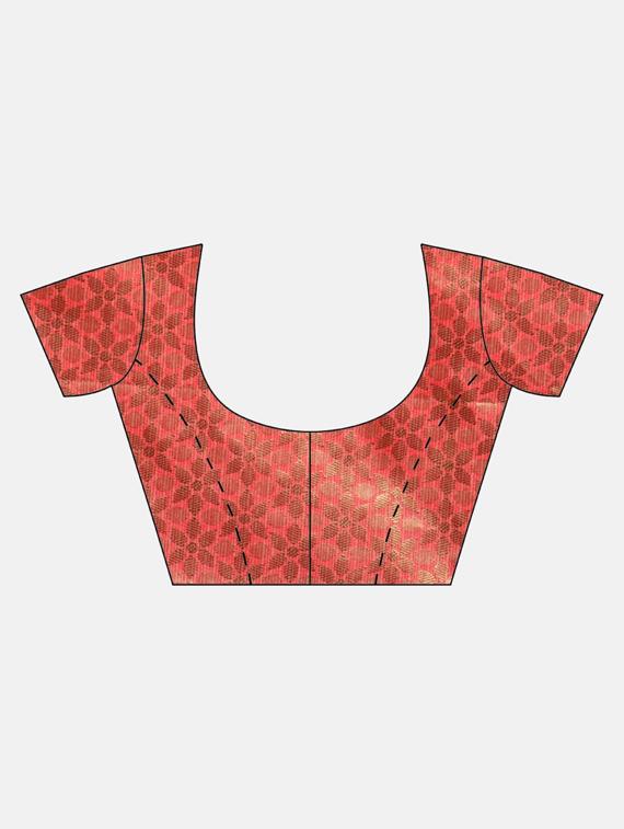 floral kanjivaram saree with blouse - 17290021 - Zoom Image - 3
