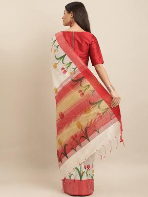 floral bhagalpuri saree with blouse - 17290052 - Standard Image - 2