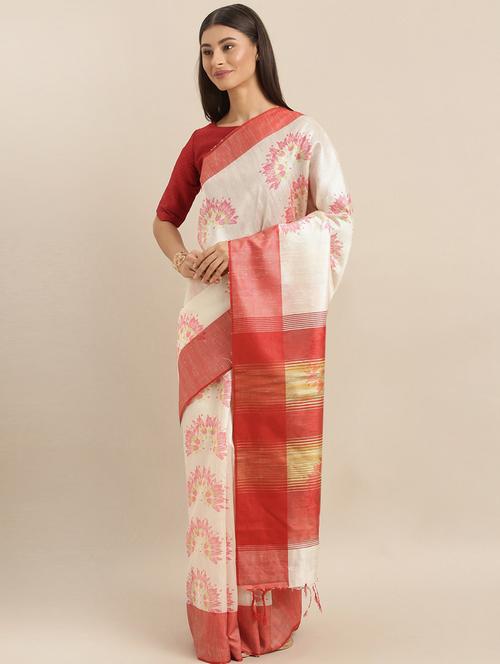 bordered bhagalpuri saree with blouse - 17290053 - Standard Image - 1
