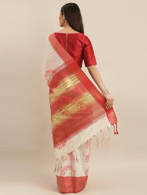 bordered bhagalpuri saree with blouse - 17290053 - Standard Image - 2