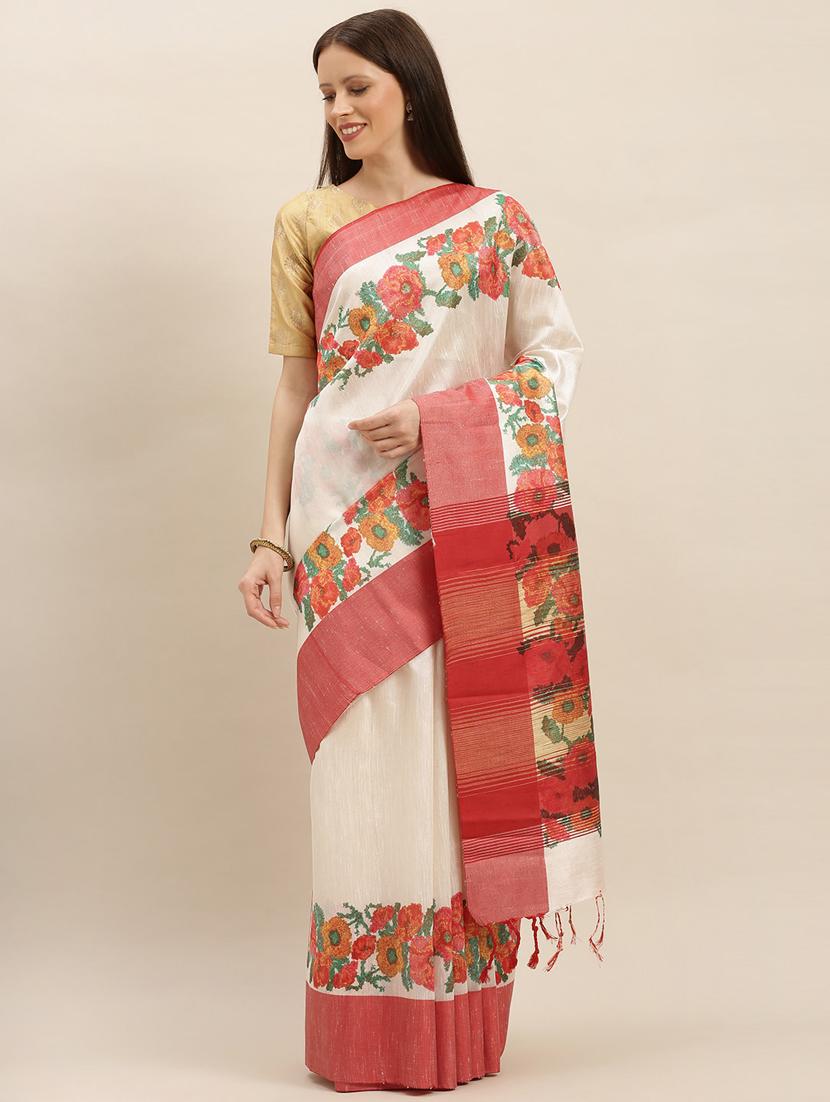 floral bhagalpuri saree with blouse - 17290054 - Zoom Image - 1