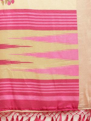 floral handloom saree with blouse - 17290116 - Standard Image - 3