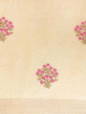 floral handloom saree with blouse - 17290116 - Standard Image - 4