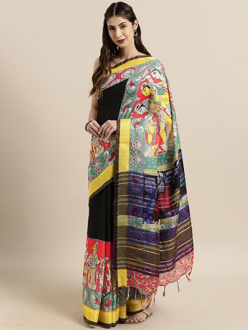 kalamkari printed saree with blouse - 17290149 - Standard Image - 1