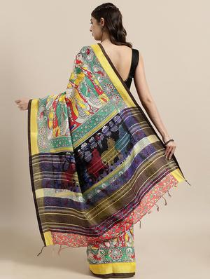 kalamkari printed saree with blouse - 17290149 - Standard Image - 2
