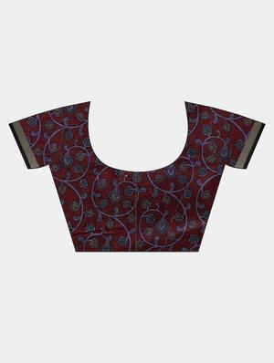 kalamkari printed saree with blouse - 17290149 - Standard Image - 6
